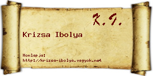 Krizsa Ibolya névjegykártya